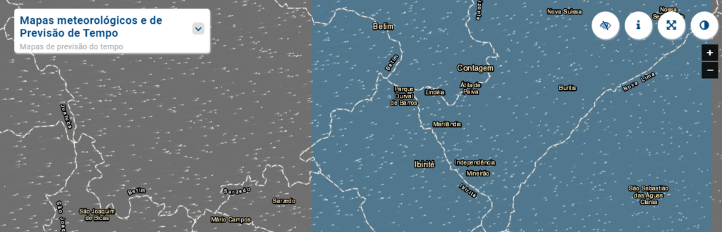 Monitoramento das chuvas e os cuidados necessários para menores danos. Print do site "clima tempo"