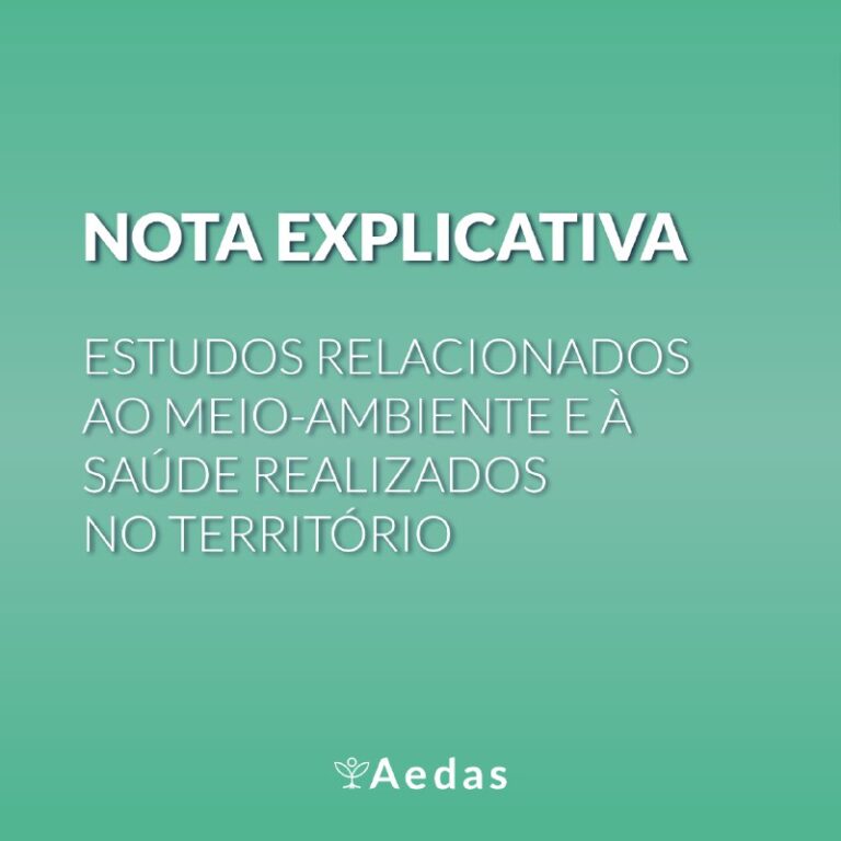 Estudos relacionados ao meio-ambiente e à saúde realizados no território